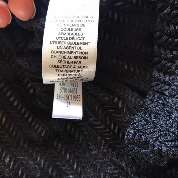 CHICO'S black white mesh kimono light cardigan 0X - Picture 6 of 14